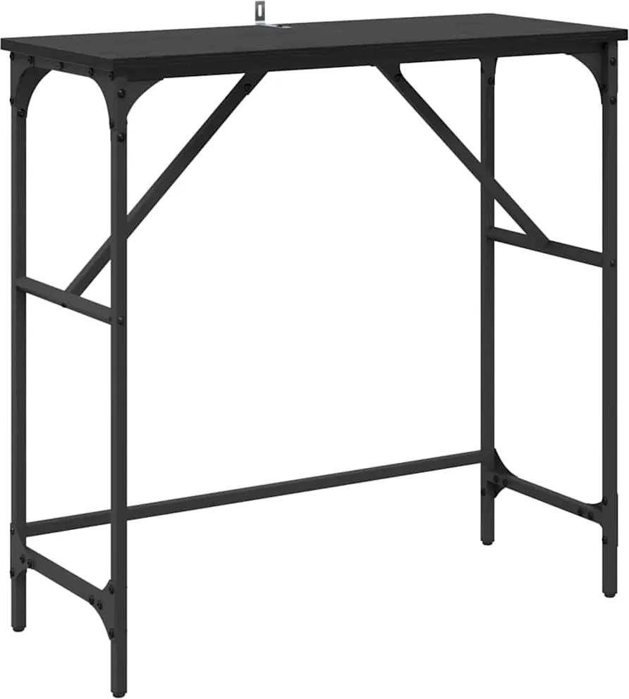 vidaXL Konzolasztal Fekete tölgy 75 x 32 x 75 cm Faanyag
