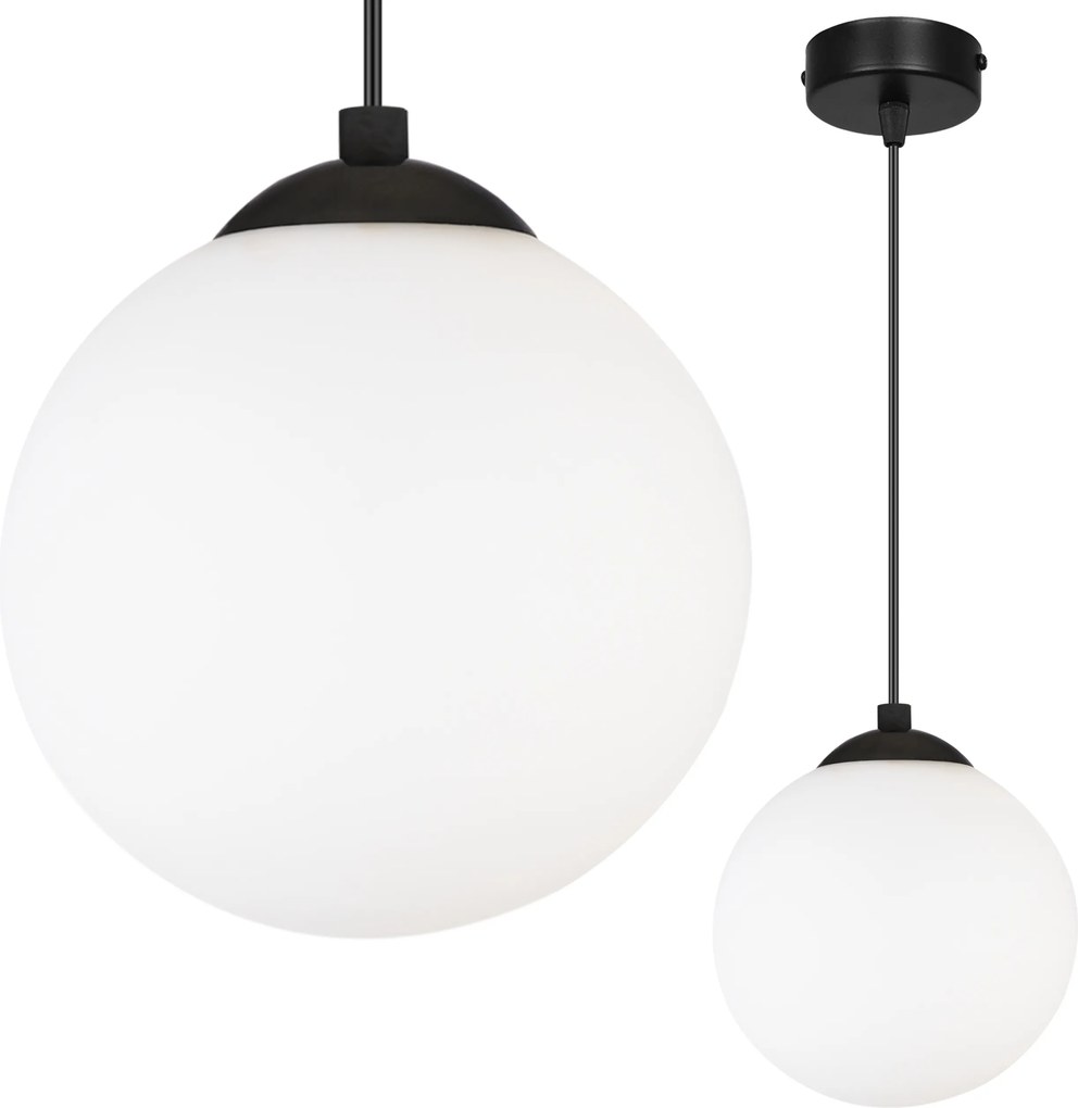 Mennyezeti Lámpa Függeszték Csillár Szimpla Plafon Gömb Fekete Led 15CM