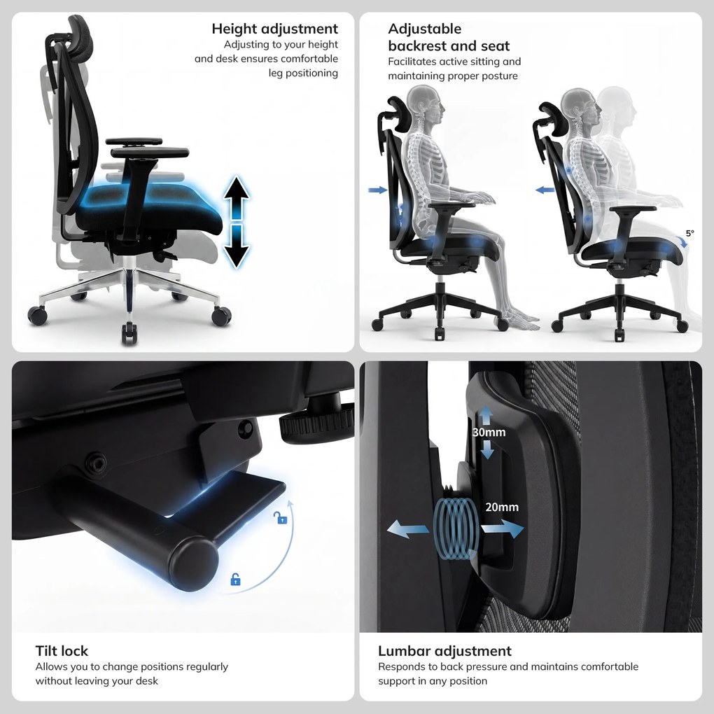 Ergonomikus irodai szék barna VECTOR