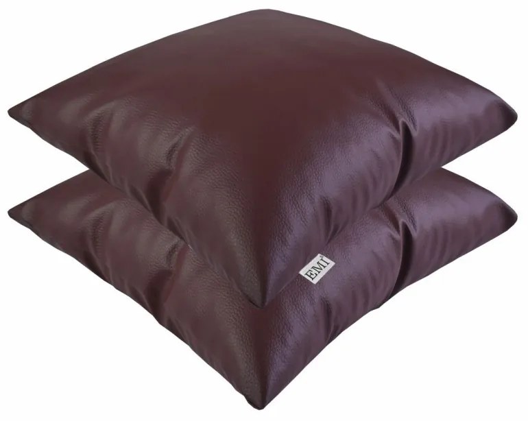 EMI barna műbőr párna, Párna 40x40 cm