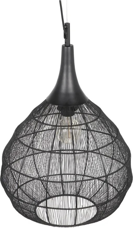 Matt fekete függőlámpa fém búrával Soraya – Trio