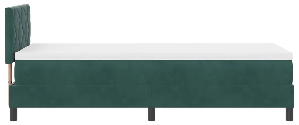 Boxspringágy Matraccal Sötét Zöld 80x200 cm Bársonyos