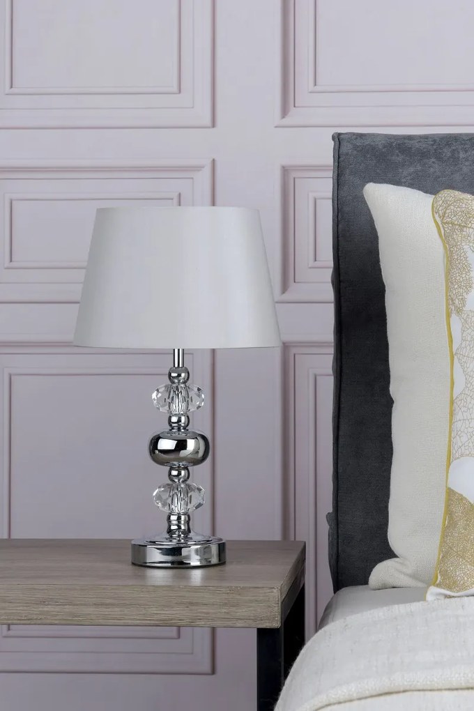 Dar Lighting glamour modern asztali lámpa edith csiszolt króm daredi4150
