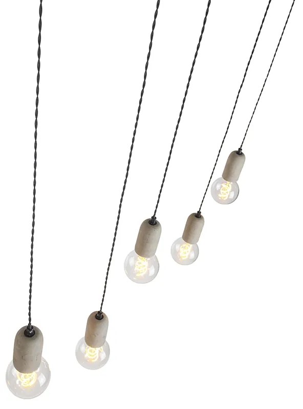 Ipari függőlámpa fekete betonnal 5-lámpás - Cavoba