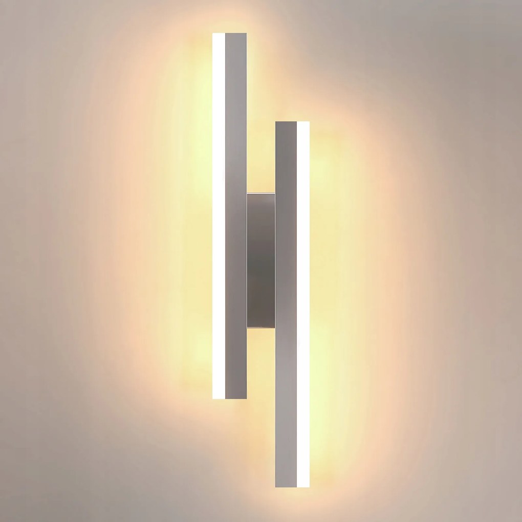 Kinkiet Chrom Lampa Scienna Led Nowoczesna Do Sypialni Korytarz 16W 3000K