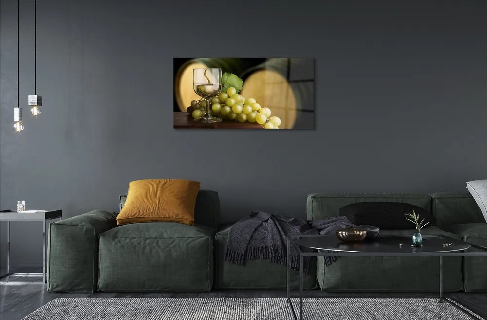 Akrilkép Egy pohár szőlő hordó 125x50 cm
