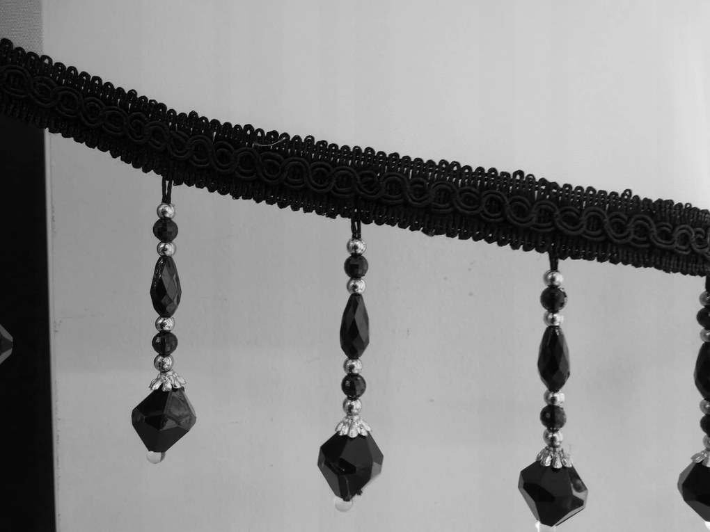 Mg Függöny Fátyol ív gyöngyök FEKETE-ezüst 01 hosszú 300x155cm