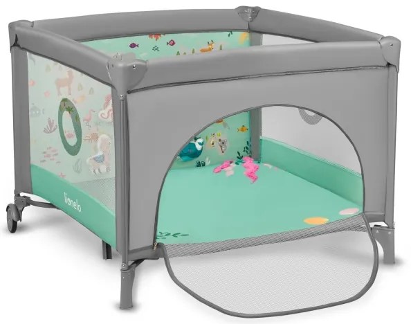 Lionelo - Játékkarám MILLE szürke-zöld