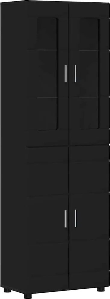 vidaXL Magasfiú polcokkal FLORIN Fekete 60 x 35 x 182 cm Faanyag