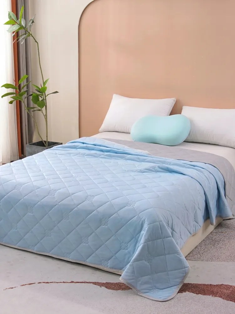 Paplan 200x220 cm Nyári Antiallergén Vékony Nyári Könnyű Szürke-kék