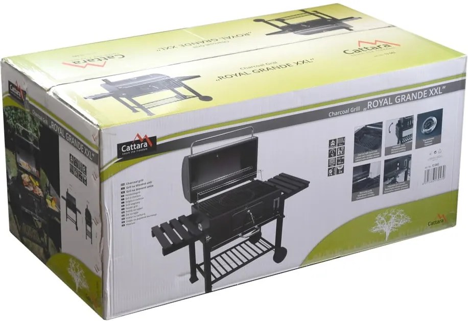 Royal Grande XXL fekete faszenes grillsütő - Cattara