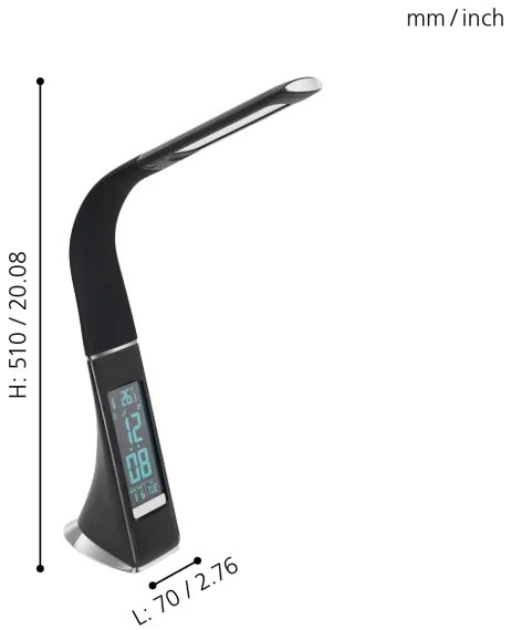 Eglo 97914 - LED Asztali lámpa COGNOLI LED/3,2W/230V fekete