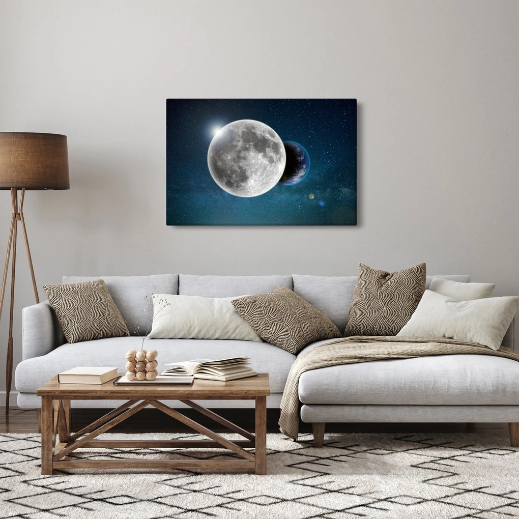 Kép - Föld holdfogyatkozásban (90x60 cm)
