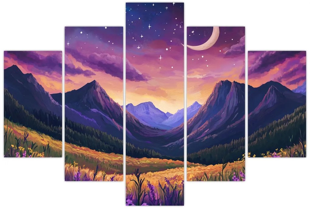 Kép - Lila táj (150x105 cm)