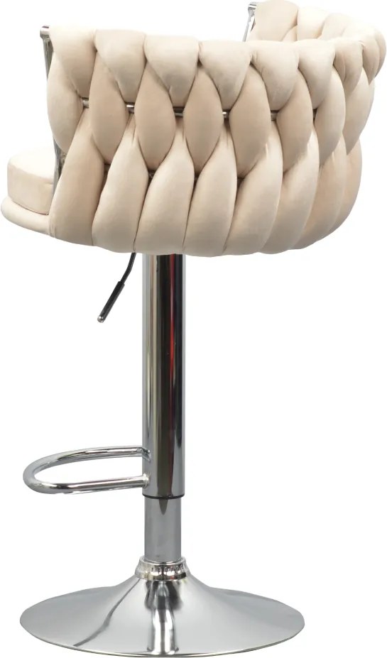 Design bárszék, bézs Velvet szövet/króm, BRIN