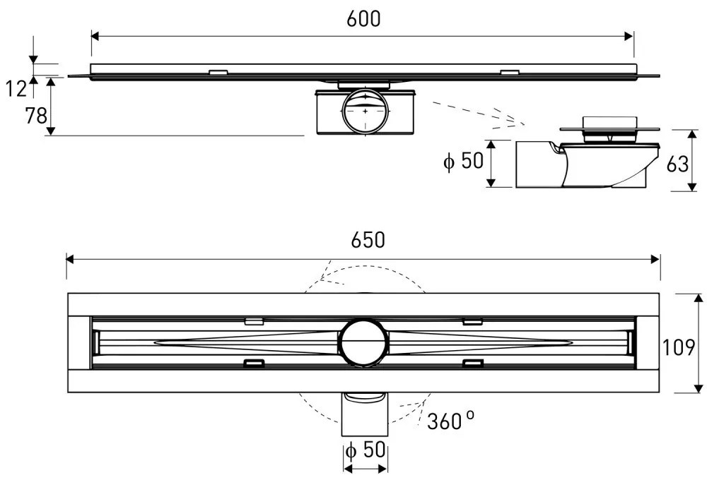 Axus Kwadrat L 600 zuhanyfolyóka