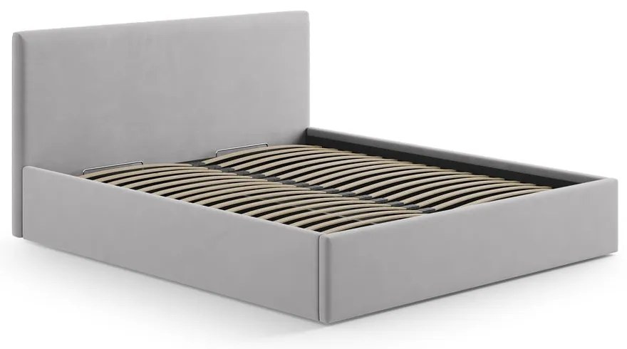 Világosszürke kárpitozott ágytámla 190,5x100 cm Remo – Micadoni