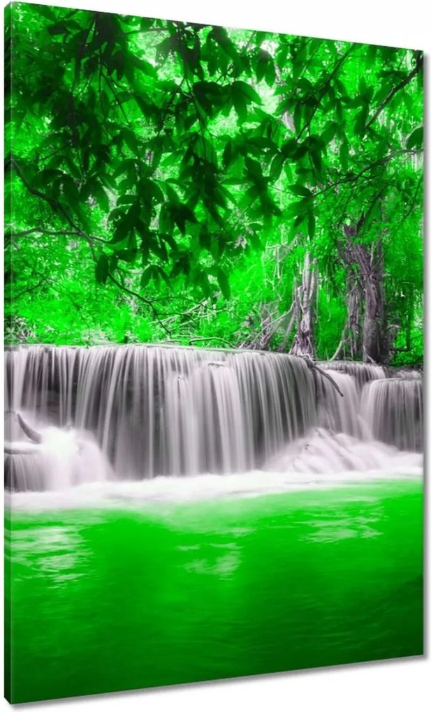 Vászonkép 70x100 Zöld vízesés Kaszkád
