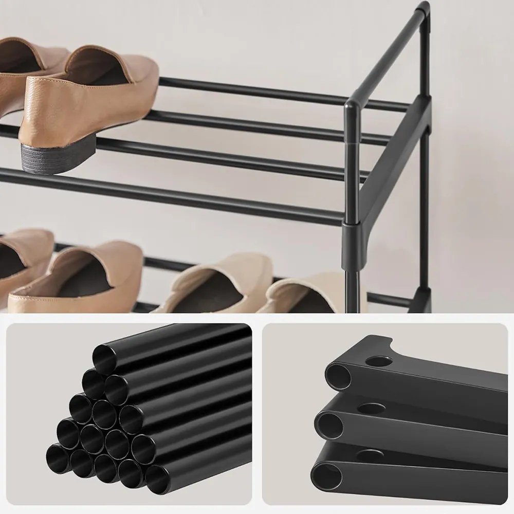 4 szintes fém cipőtartó 92x30x72cm