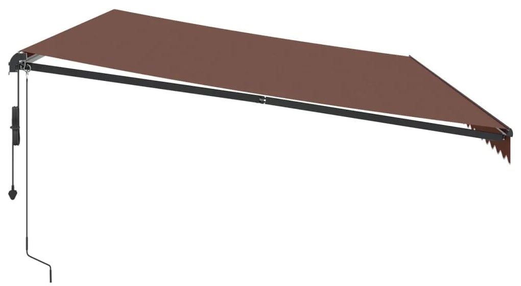 barna automata kihúzható LED-es napellenző 600 x 300 cm
