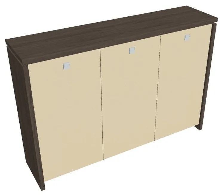 Verno közepes gardrób 188 x 46 x 130 cm, üvegajtó, antracit tölgy / vanília