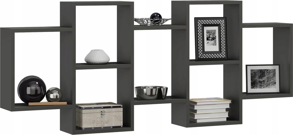 Fali polc Polon Bis antracit szürke Per könyvespolc