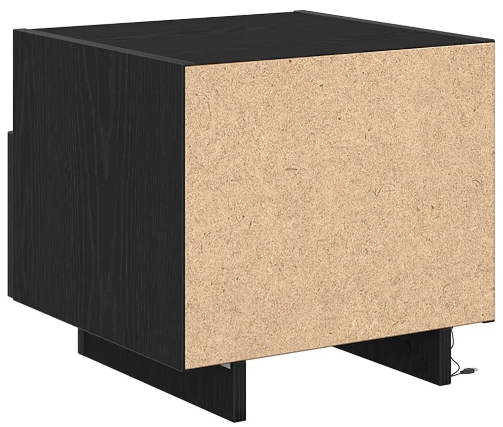 Éjjeli szekrények LED világítással 2 db Fekete tölgy 40x39x37 cm