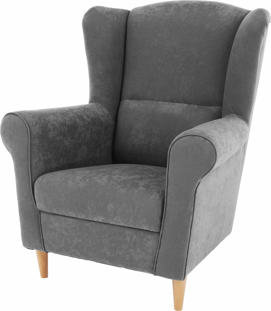 Füles fotel, szürke, CHARLOT