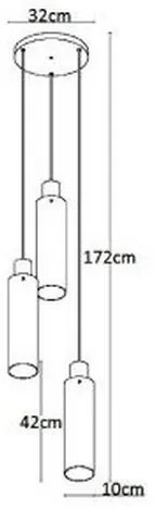 Lucide 74404/13/65 - Csillár zsinóron ORLANDO 3xE27/40W/230V