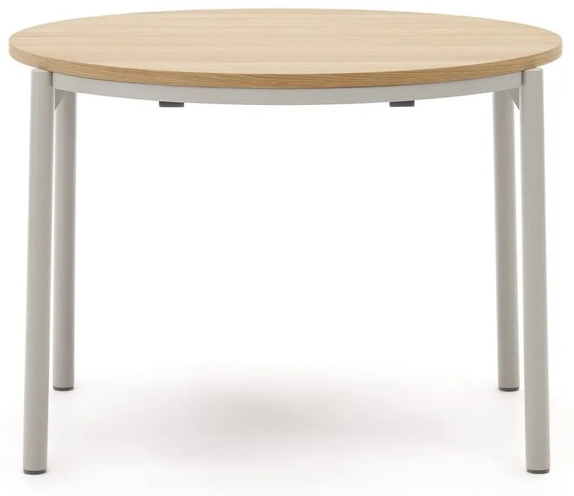 Natúr színű kerek bővíthető étkezőasztal tölgyfa dekoros asztallappal ø 90 cm Montuiri – Kave Home