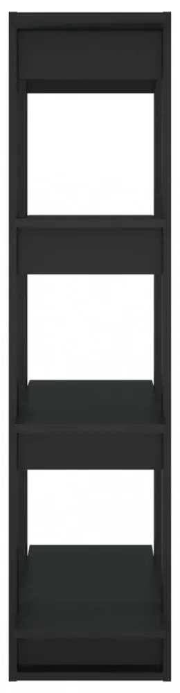 fekete könyvszekrény/térelválasztó 80 x 30 x 123,5 cm