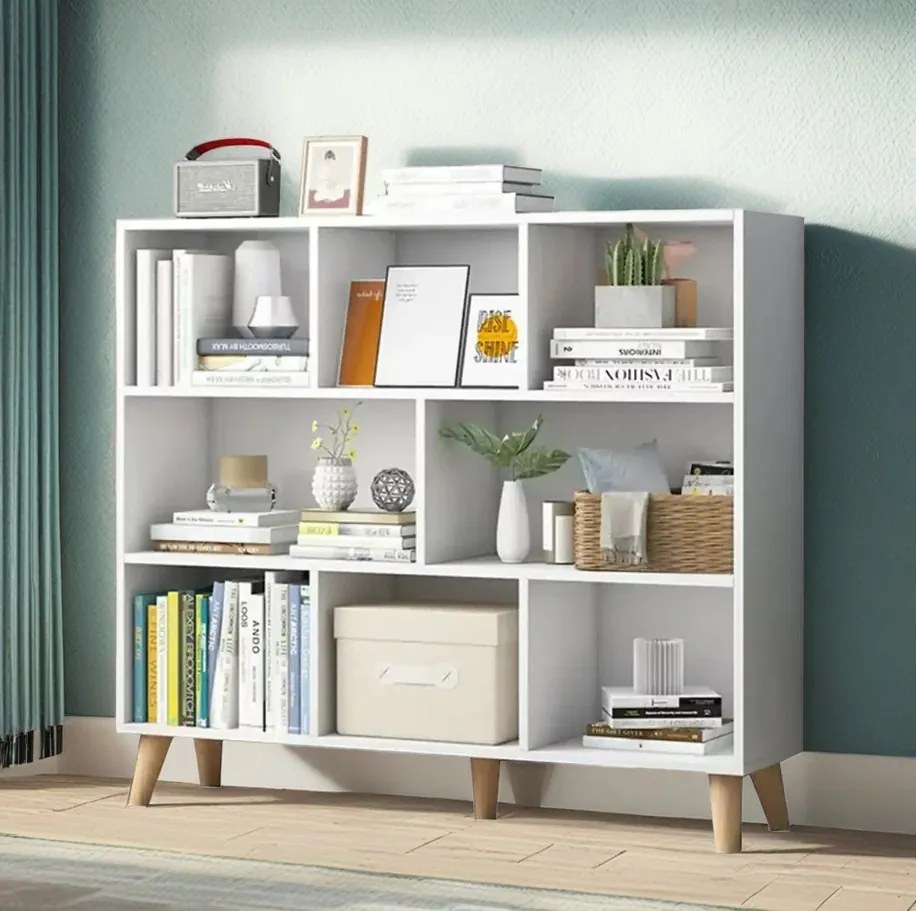 Könyvespolc polcos szekrény 100x24x104cm fehér KW3-100