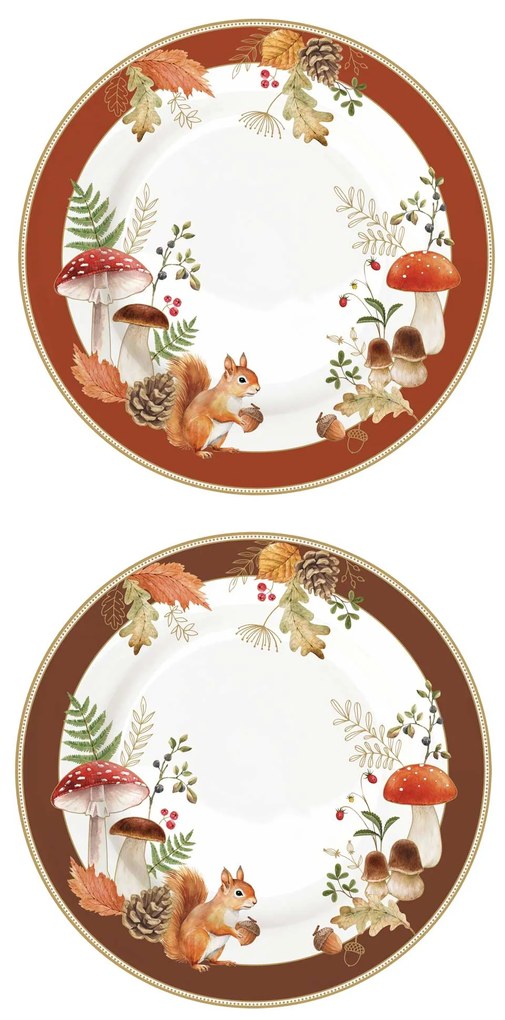 Őszi porcelán desszertes tányér 4 db szett díszdobozban Autumn Breeze