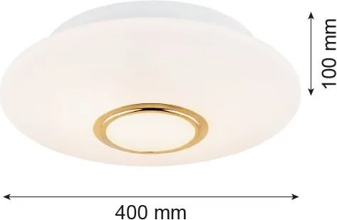 ARGON 1030 CHICAGO Ufo Lámpa Sárgaréz, Opál Szőnyeg E27 IP20
