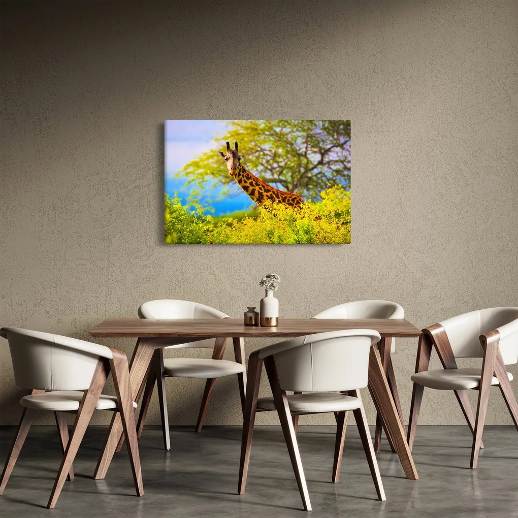 Egy kép egy zsiráfról Afrikában (90x60 cm)