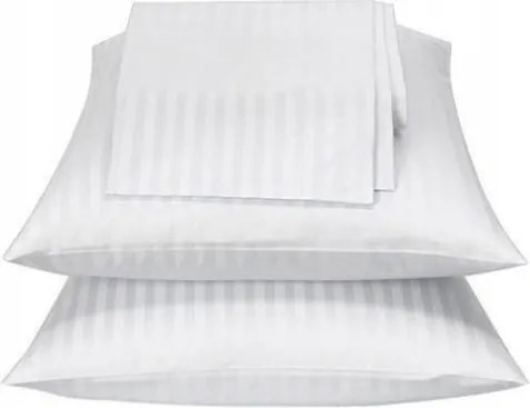 Szállodai Párnahuzat 40x40 Damaszt Pamut Csíkos Fehér