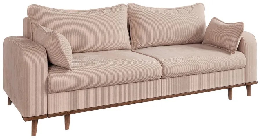 Bézs kordbársony kanapé 220 cm Beata – Ropez