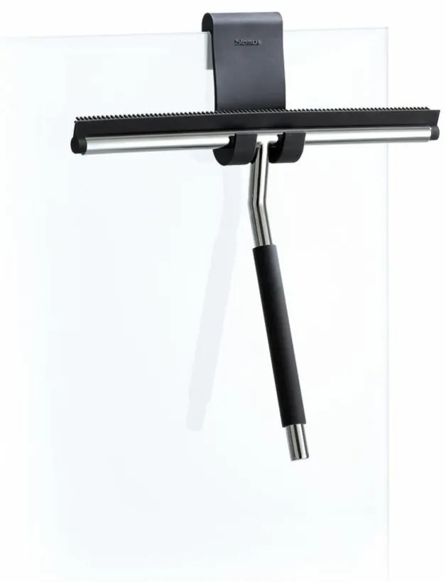 LAVEA matt acél-fekete kézi pára- vízlehúzó rövid nyéllel üveghez tükörhöz