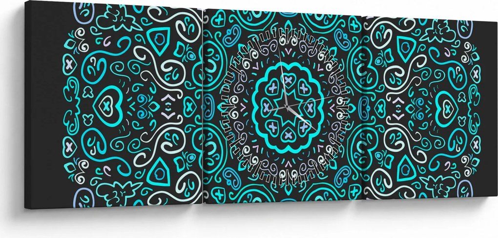 A díszítő absztrakció képe (órával) (90x30 cm)