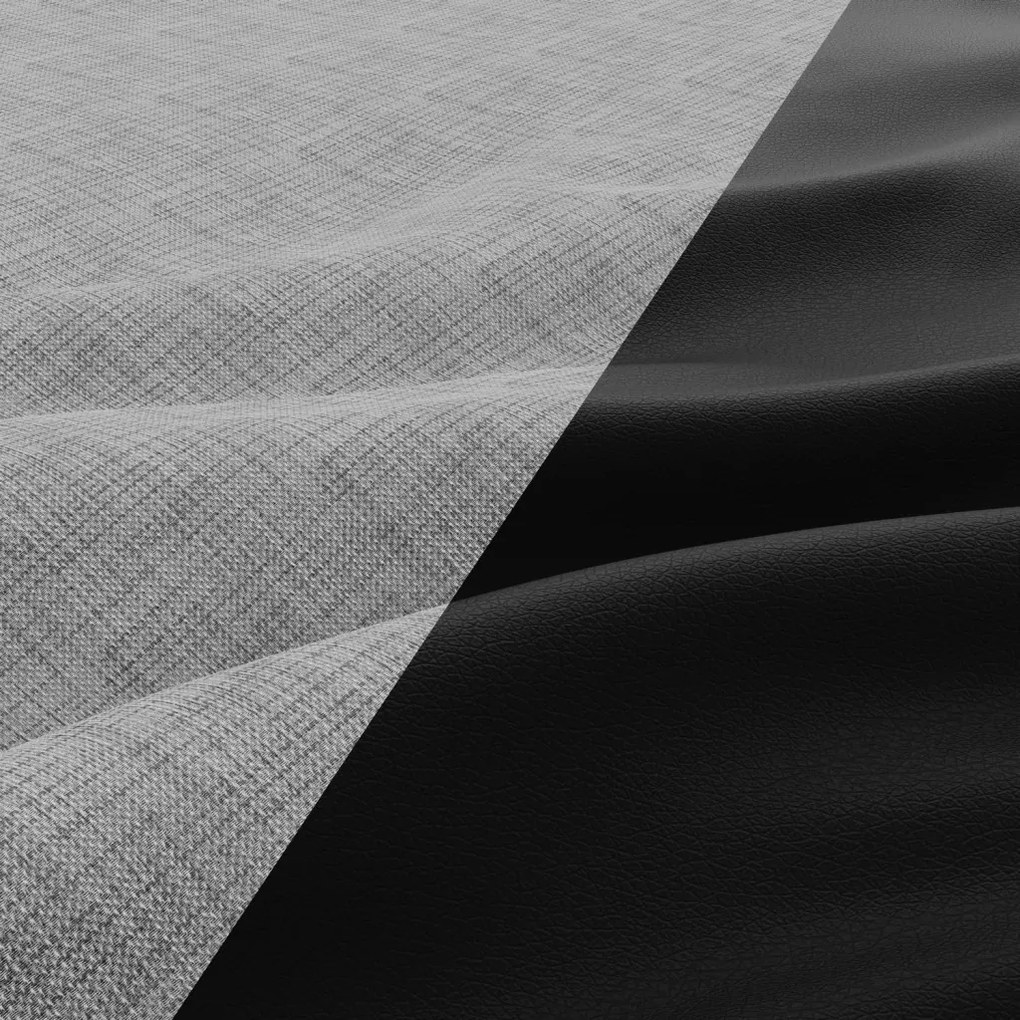 Tokio sarokkanapé, 2 ágyneműtartóval, fonott + műbőr, baloldali, szürke - fekete