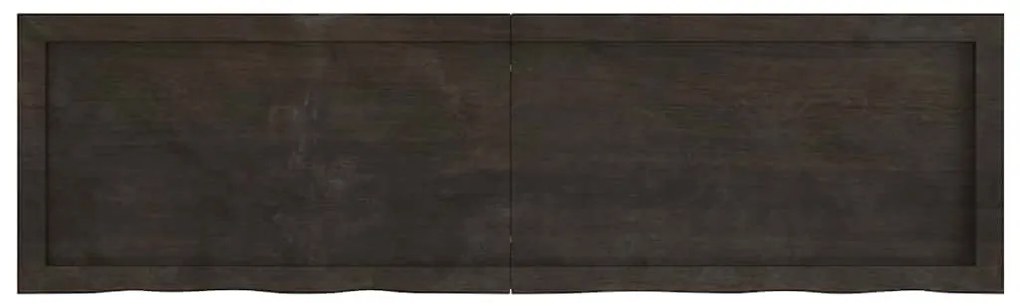 sötétbarna kezelt tömör fa fürdőszobai pult 140x40x(2-4) cm