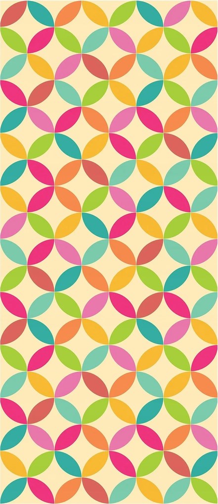 Fotótapéta Geometrikus kerekek retro absztrakt színes ovális 91x211 +ragasztó