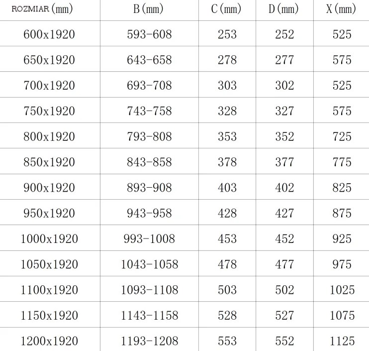 Mexen LIMA zuhany összecsukható ajtó zuhanykabinhoz 80 cm, 856-080-000-01-00