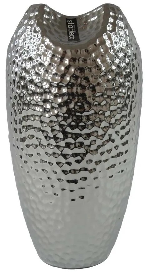 Silver dots kerámia váza ezüst, 29 cm