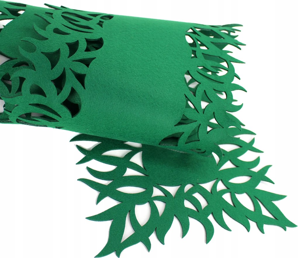 Poliészter filc futófelület sötét zöld 120 cm Láng mintás