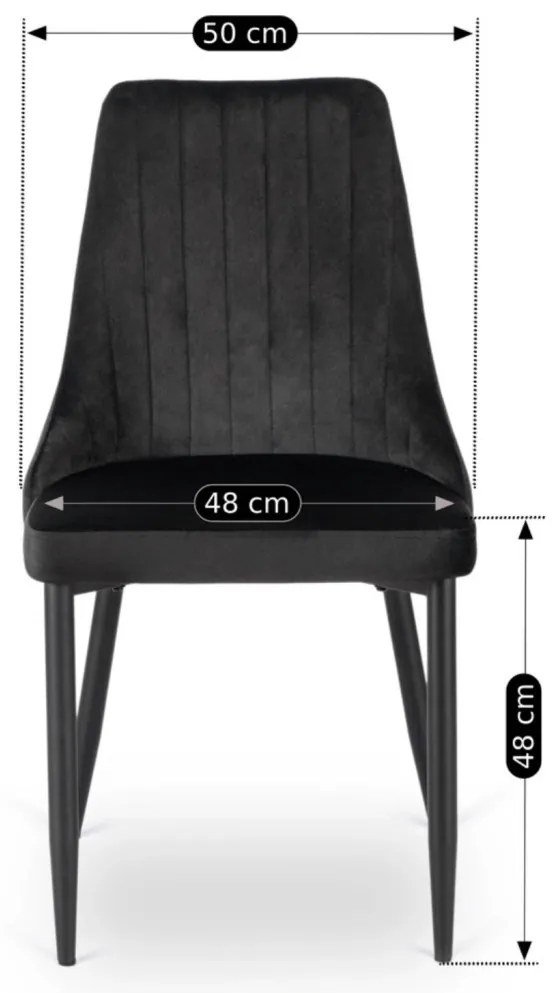 Fekete Bársony Étkezőszék. BARI