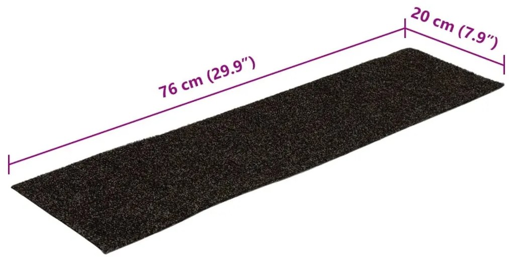 öntapadós lépcsőszőnyegek 15 db 76 x 20 cm barna téglalap alakú