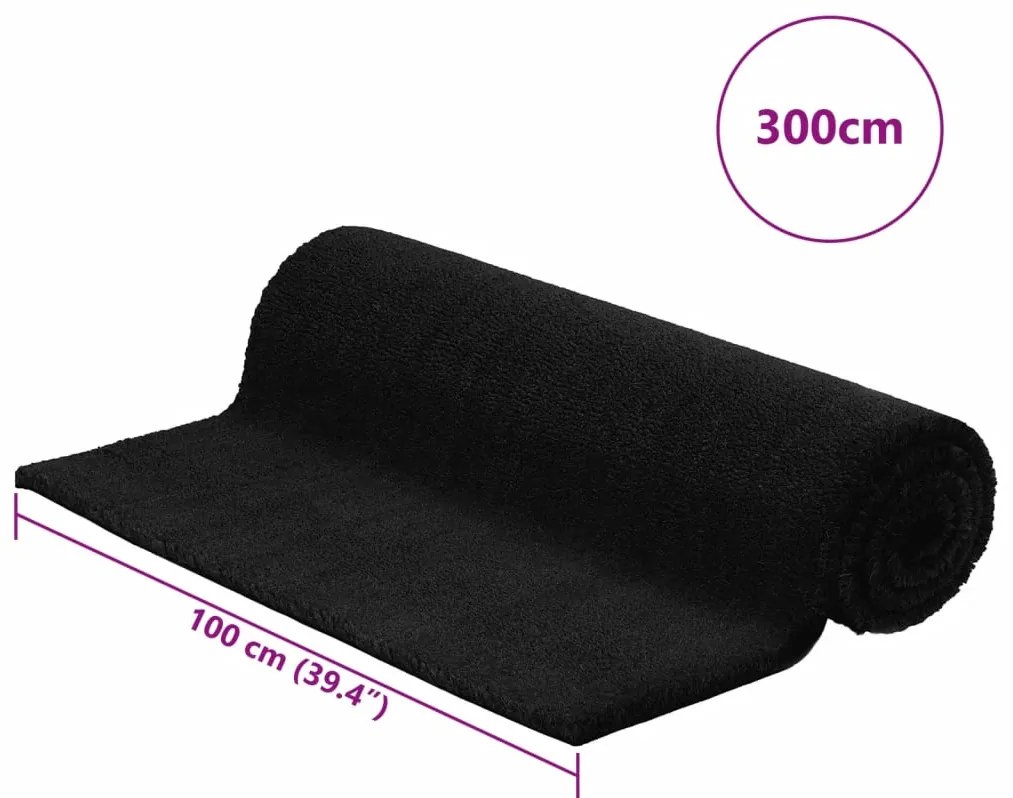 fekete rojtos kókuszrost lábtörlő 100 x 300 cm