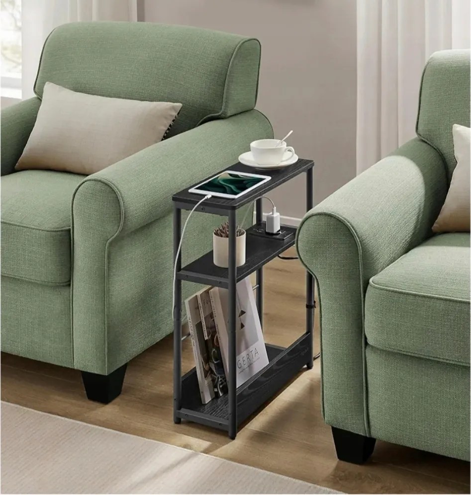 Vasagle Kiegészítő Asztal, Éjjeliszekrény, Fekete