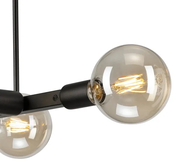 Csillár rúdon ASTRID 4xE27/60W/230V fekete